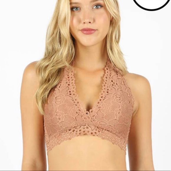 Passionboutique Bralette Eggshell Stretch Lace Halter - Picture 3 of 3